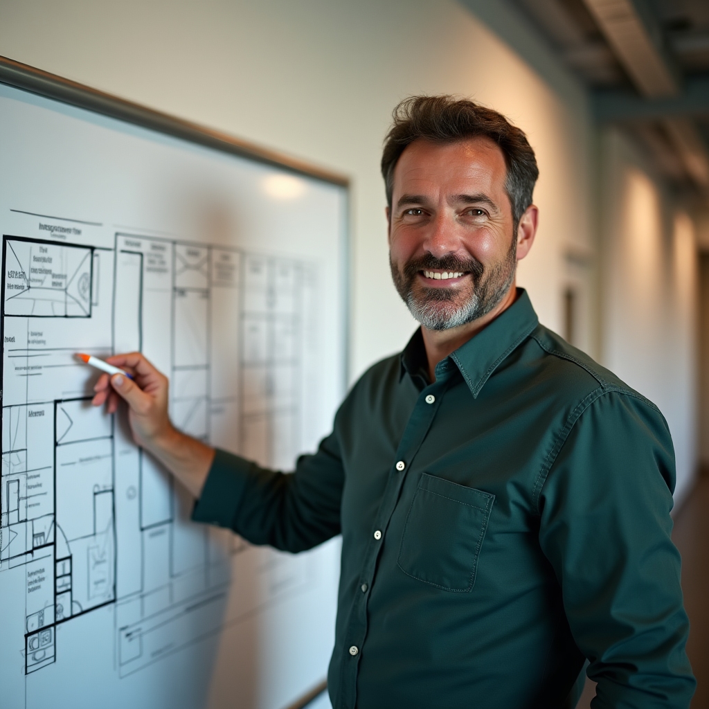 Instructor explaining inspection methodology with diagrams